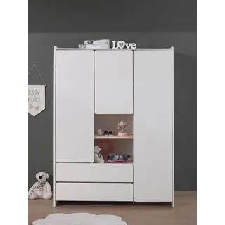 Vipack Kinderkleiderschrank Kiddy 180 x 55 cm Kiefer lackiert weiß