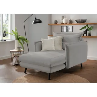 Home Affaire Loveseat Lazio Polyester 111 x 101 x 167 cm Grau mit 2 Zierkissen