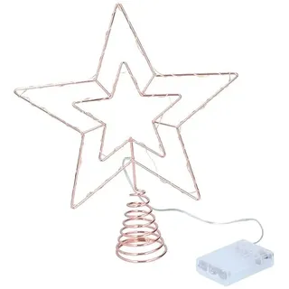 Arti Casa Tannenbaum Spitze Leuchtend - Weihnachtsbaum Stern Spitz - Tannenbaum Spitze Led - LED Stern Baumspitze - Weihnachtsdekoration - Christbaumspitze Roségold