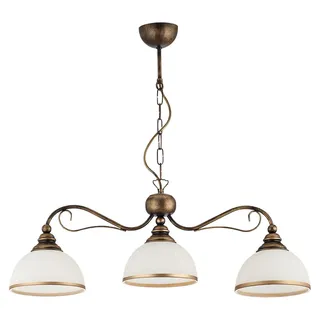 Jupiter Balkenpendelleuchte Casale Hängeleuchte Leuchte Dreiflammig Länge 74cm - Bronze
