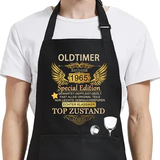 GOUYENG Kochschürze,Küchenschürze,Lustige Geburtstagsgeschenke,Verstellbare Grillschürze Für Männer,Grillschürze 60 Geburtstag Mann,für Männer Damen Küche Restaurant Café