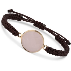 BENAVA Damen Yoga Armband Quarz Edelstein Perlen mit Quarz Anhänger Rosa | Edelstein Armband Meditation | 16-24 cm