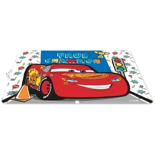 p:os Cars Platzset für Kinder, abwaschbares Tischset aus Kunststoff mit 2 rechteckigen Platzdeckchen, zum Schutz von Tischen vor Schmutz und Beschädigung