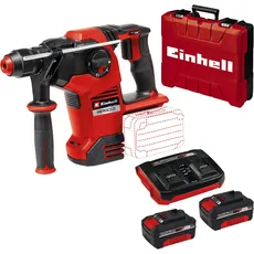 Einhell Akku-Bohrhammer HEROCCO 36/28 Power X-Change (Li-Ion, 2x 18 V, Twin-Pack, 3.2 Joule, 29 Nm, bürstenloser Motor, SDS+ Werkzeugaufnahme, inkl. E-Box, 2x 3,0 Akku und Ladegerät)