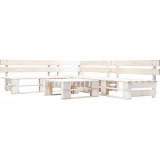 SYFAXTM 4-tlg. Paletten-Lounge-Set Holz Weiß - Weiß