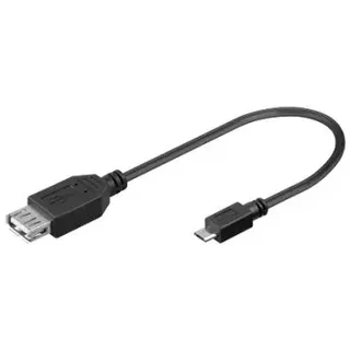 Ewent Kabel Adapter USB 2.0 Typ A/weiblich zu Micro/männlich, 17 cm, Schwarz
