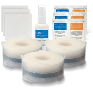 biOrb Service Kit 3 mit Wasseroptimierer - 10-teiliges Reinigungs-Set, Ersatz-Filterpatronen, chemische Filtermedien, Schwamm, Reinigungstuch, Wasseraufbereiter, für alle biOrb Aquarien