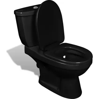 Toilette mit Spülkasten Schwarz - Schwarz