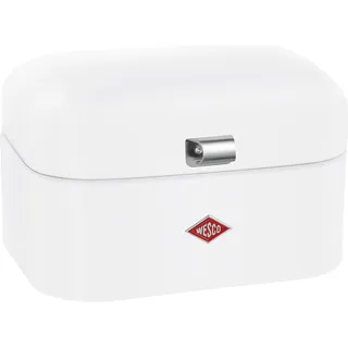 Wesco Single Grandy Brotkasten in der Farbe weiß matt, pulverbeschichtetes Stahlblech, Lüftungslöcher und stabiler Handgriff