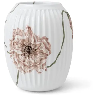 Kähler Vase H21 cm Hammershøi Poppy Handarbeit Dekoration Aquarellmalerei, Weiss