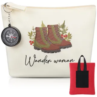 Geiserailie 4er Set Wandern Geschenk Grau Mini Picknickdecke 110 × 70 cm Ultraleicht Tragbare Strand Decke Kompass Wundertüte Wander Woman Canvas Tasche Regenponcho Wanderzubehör für Damen