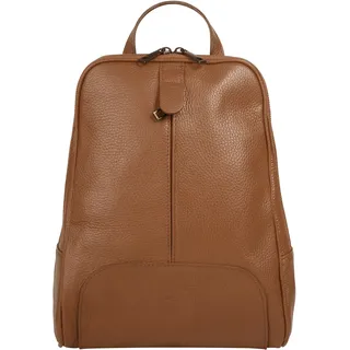 Cityrucksack SAMANTHA LOOK, Damen, Gr. B/H/T: 20cm x 32cm x 6cm, onesize, braun (cognac), Leder, Rindsleder, Rucksäcke Cityrucksack, echt Leder, Made in Italy