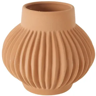Boltze Home Keramikvase Dekor Altena , Orange , Keramik , 16 cm , Dekoration, Vasen, Keramikvasen