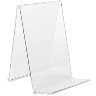 50 Stück Schrägsteller ECO von VITAdisplays, Buchständer, Warenträger als Buchstütze und Aufsteller für kleine Artikel aus original PLEXIGLAS