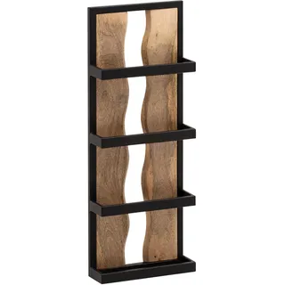 Wohnling Wandregal 80 x 30 x 10 cm Braun/Schwarz