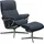 Relaxsessel Mayfair Mikrofaser 83 x 102 x 74 cm Blau mit Hocker