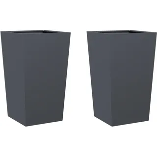 vidaXL Pflanzkübel 2 Stk. Anthrazit 45/45/75 Cm Stahl , Metall , Rechteckig , 45x75x45 cm , Gartenzubehör, Hochbeete