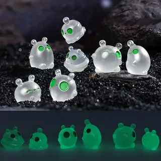 SSyang 7 Stück Waldgeister Gartendeko, Leuchtende Figuren Elfen aus Kunstharz, Mini Prinzessin Figuren für Garten Topfpflanze, Micro Landschaft, Fluoreszierendes Grün