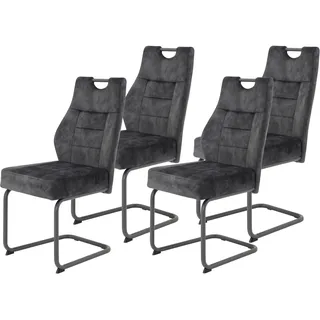 Hela Esszimmerstuhl Linda Mikrofaser anthrazit 4er Set