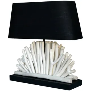 ROLET Tischleuchte Treibholz Stoff Handarbeit E27 Wohnzimmer 350 mm