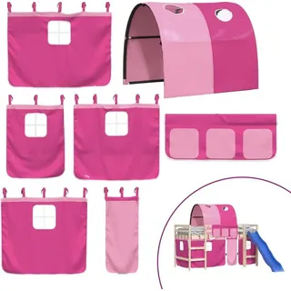 SYFAXTM Vorhänge für Hochbett mit Tunnel Rosa Polyester - Rosa