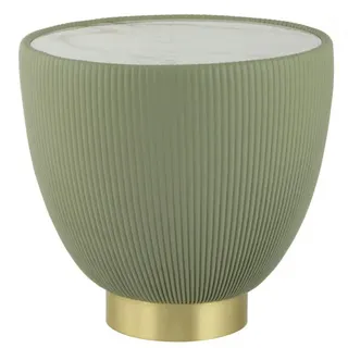 Kayoom Beistelltisch , Grün , Metall, Textil, Stein , Marmoroptik , rund , Sockel , 47x45x47 cm , Wohnzimmer, Wohnzimmertische, Beistelltische, Beistelltische Metall