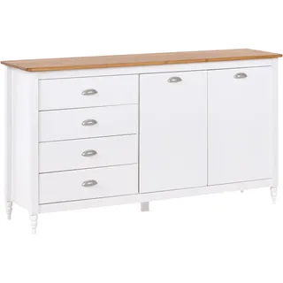 Beliani Sideboard mit 2 Türen SHILLINGTON Kiefernholz Weiß