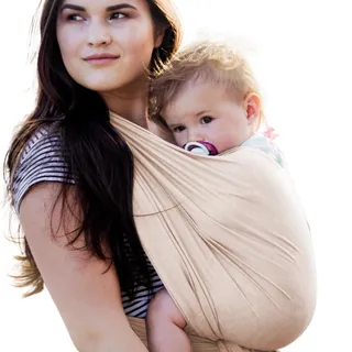 Hoppediz Baby-Tragetuch ab Geburt, Neugeboren bis Kleinkind, ultraleichtes Sommertuch, Hamburg frappé 4,60 m