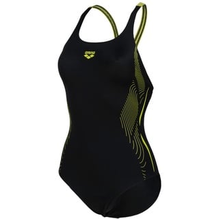 ARENA Damen Sport Badeanzug Graphic Swim Pro Back, Black-soft Green, 40