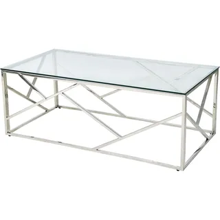 SalesFever Glastisch mit stilvoller Eleganz Silber Metall 120 x 45 x 60 cm