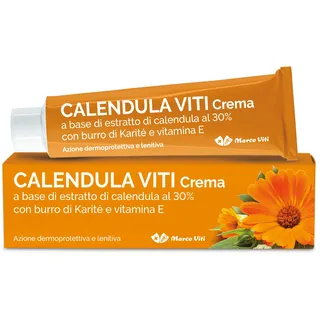 MARCO VITI Calendula Viti - Beruhigende Creme mit 30% Ringelblumen-Extrakt und Sheabutter, spendet Feuchtigkeit und schützt sie, ohne Farbstoffe, ideal für empfindliche Haut, Tube mit 100 ml