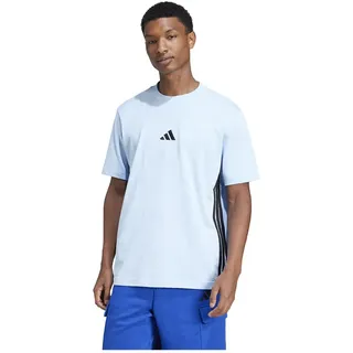 Adidas Essentials 3 Stripes Single Jersey Kurzarm-t-shirt - Glow Blue / Black - 3XL - Regular