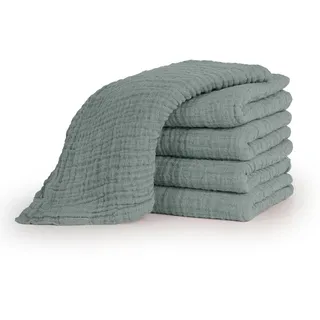 Laleni Spucktücher 70/70 cm, 100% Baumwolle für Babys, Dunkelgrün, 30er-Set , Textil , Quadratisch , 70x70 cm , Pflegen, Babypflegeprodukte