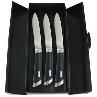 Sambonet Special Knife Edelstahl 18/10 Set 3 Steakmesser T-Bone 25,6 cm, Glatte Klinge, schwarz, 29 x 13 x 6 cm, 3-Einheiten
