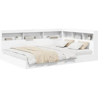 vidaXL Bücherregal-Bett mit Kopfteil Weiß 160 x 200 cm Holzwerkstoff - Weiß