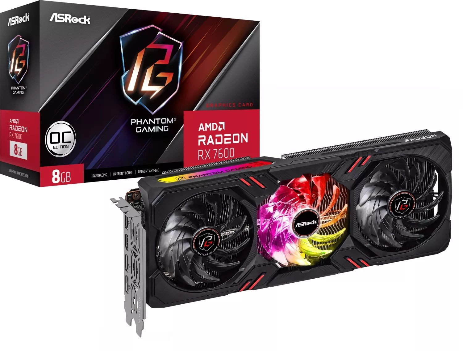 Bild von Radeon RX 7600 Phantom Gaming 8 GB OC 8GO 8 GB GDDR6 90-GA4BZZ-00UANF