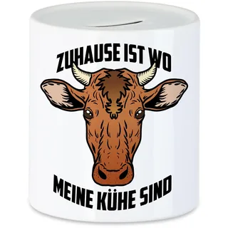Hey!Print Zuhause Ist Wo Meine Kühe Sind Spardose Kuh-Fans Kuh-Liebhaber Milchkuh Landwirt Geschenkidee