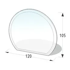 Lienbacher Funkenschutzplatte Glasbodenplatte Halbrund 6mm Stärke