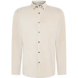 Langarmhemd PIERRE CARDIN "Pierre Cardin Hemd", Herren, Gr. XXL, N-Gr, weiß (pumice stone), Obermaterial: 85% Baumwolle CO. 15% Lyocell CLY., uni, regular fit, Hemden Langarmhemd, aus Babycord mit Lyocell