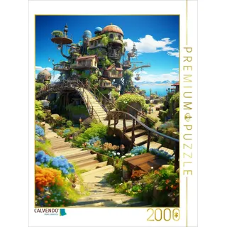 CALVENDO Puzzle Anime Manga Landschaft | 2000 Teile Lege-Größe 90x67cm Foto-Puzzle für glückliche Stunden