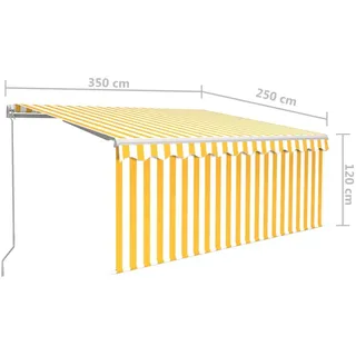 vidaXL Markise 350 x 250 m gelb/weiß