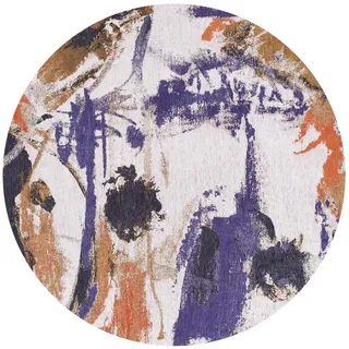 Louis De Poortere Teppich Purple Game Gallery Fresque 240/240 cm , Multicolor , Textil , Abstrakt , Rund , 240x240 cm , ISO 9001 , in verschiedenen Größen erhältlich, pflegeleicht, rutschfeste Unterfläche, für Fußbodenheizung geeignet, UV-beständig, waschbar , Teppiche und Böden, Teppiche