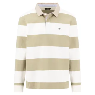 FYNCH-HATTON Herren Rugby Polo Langarm gestreift new offwhite