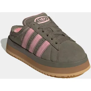 Pantolette ADIDAS ORIGINALS "CAMPUS 00S WINTER LOW", Damen, Gr. 38, olive strata, olive strata, pink spark, Leder, Schuhe Pantolette