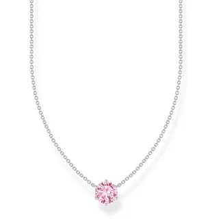 Thomas Sabo Kette mit pinkfarbenem Zirkonia-Anhänger Silber