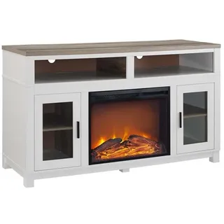 Ameriwood Home Carver Elektrischer Kamin TV-Ständer 60IN Weiß