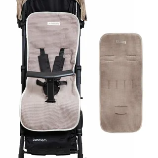 MIMUSELINA Kinderwagen Sitzauflage Universal aus 100% Baumwolle OEKO-TEX | Sitzauflage Buggy Sommer & Winter | Atmungsaktive, Waschbare Kinderwagen Unterlage 34 × 84 cm | Made in Portugal & Spain