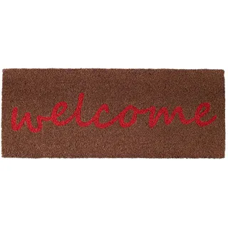 FISURA - Fußmatte außen Welcome a aus Kokosnuss mit Rutschfester PVC-Rückseite. Lustige Welcome Fußmatte. Handbemalt. Maße: 70 cm x 28 cm