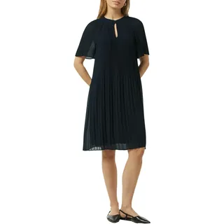 Comma Midikleid Ohne Taschen aus Chiffon, mit Plissee-Falten, blau