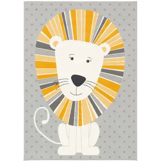 Pergamon Trendline Löwe Kinderteppich 140 x 200 cm Grau/Gelb